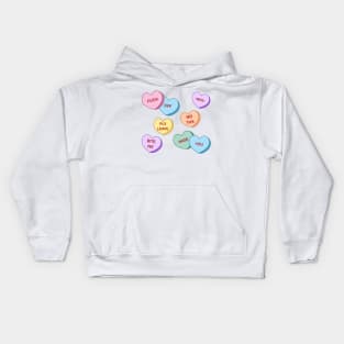 Rude Candy Hearts Pattern Kids Hoodie